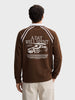 Men's Brown Regular Fit Graphic Printed Casual Sweatshirt