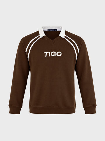 Men's Brown Regular Fit Graphic Printed Casual Sweatshirt