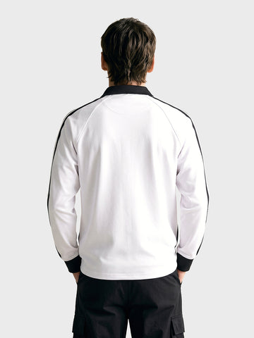 Men's Off White Regular Fit Embroidered Casual Sweatshirt