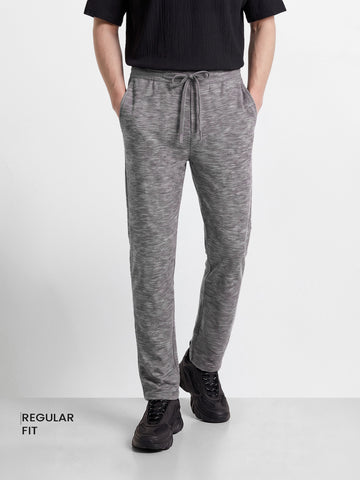 Men's Grey Regular Fit Solid Resort Wear Jogger