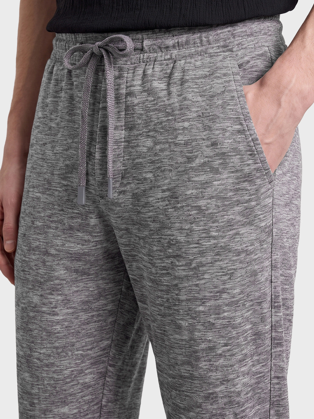 Men's Grey Regular Fit Solid Resort Wear Jogger