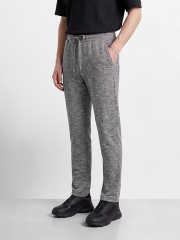 Men's Grey Regular Fit Solid Resort Wear Jogger