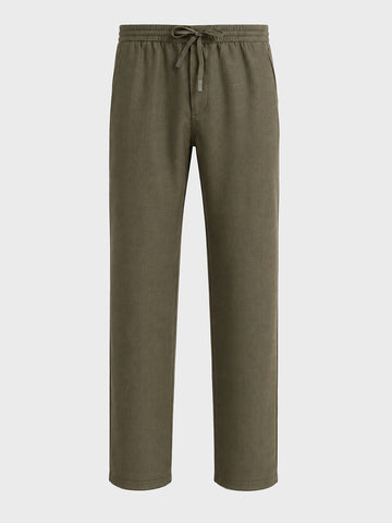 Men's Green Regular Fit Solid Resort Wear Jogger