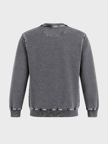 Men's Black Relaxed Fit Printed Casual Sweatshirt