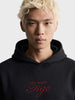 Men's Black Relaxed Fit Textured Casual Sweatshirt