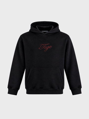 Men's Black Relaxed Fit Textured Casual Sweatshirt