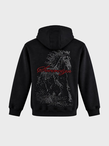 Men's Black Relaxed Fit Textured Casual Sweatshirt