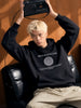 Men's Black Relaxed Fit Printed Casual Sweatshirt