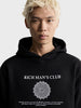 Men's Black Relaxed Fit Printed Casual Sweatshirt