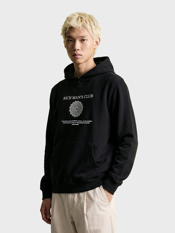 Men's Black Relaxed Fit Printed Casual Sweatshirt