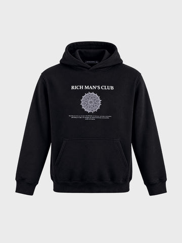 Men's Black Relaxed Fit Printed Casual Sweatshirt