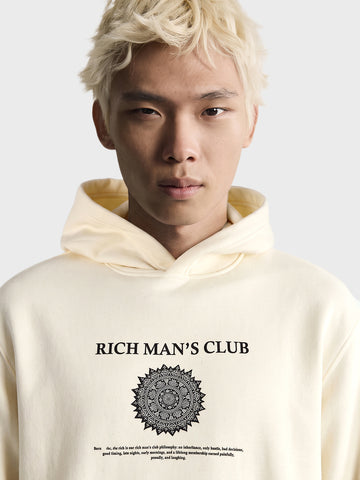 Men's Off White Regular Fit Solid Casual Sweatshirt
