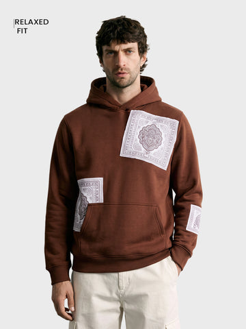 Men's Brown Relaxed Fit Solid Resort Sweatshirt