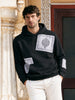 Men's Black Relaxed Fit Solid Resort Sweatshirt
