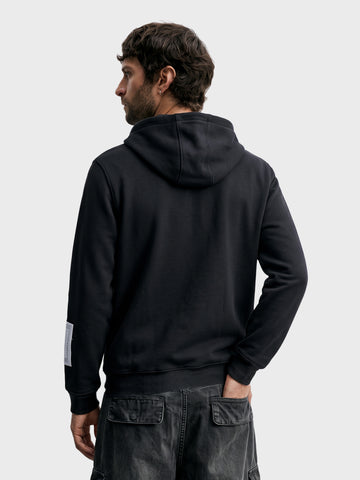 Men's Black Relaxed Fit Solid Resort Sweatshirt