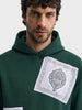 Men's Green Relaxed Fit Solid Resort Sweatshirt