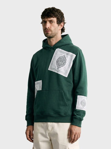 Men's Green Relaxed Fit Solid Resort Sweatshirt