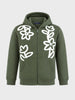 Men's Olive Relaxed Fit Embroidered Casual Sweatshirt