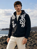 Men's Black Relaxed Fit Embroidered Casual Sweatshirt
