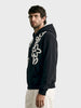 Men's Black Relaxed Fit Embroidered Casual Sweatshirt