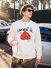 Men's White Relaxed Fit Printed Casual Sweatshirt