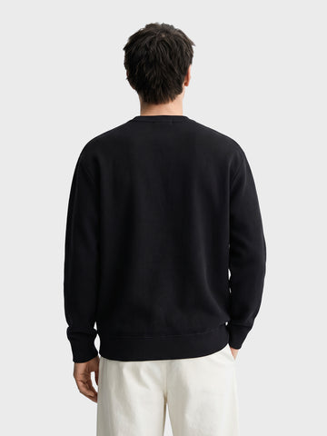 Men's Black Relaxed Fit Printed Casual Sweatshirt