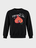 Men's Black Relaxed Fit Printed Casual Sweatshirt