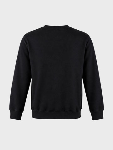 Men's Black Relaxed Fit Printed Casual Sweatshirt