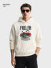Men's White Relaxed Fit Embroidered Casual Sweatshirt