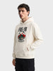 Men's White Relaxed Fit Embroidered Casual Sweatshirt