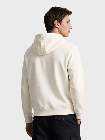 Men's White Relaxed Fit Embroidered Casual Sweatshirt