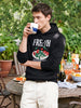 Men's Black Relaxed Fit Embroidered Casual Sweatshirt
