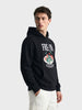 Men's Black Relaxed Fit Embroidered Casual Sweatshirt