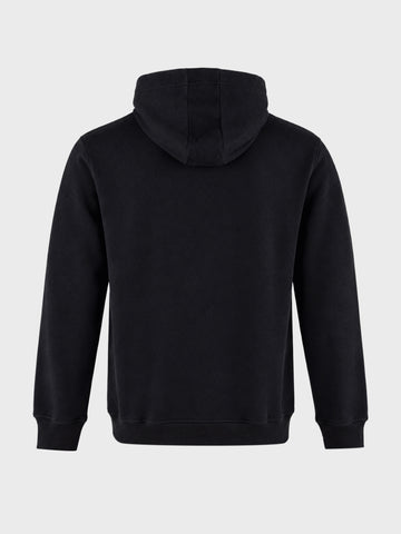Men's Black Relaxed Fit Embroidered Casual Sweatshirt