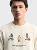 Men's Off White Regular Fit Printed Casual Sweatshirt