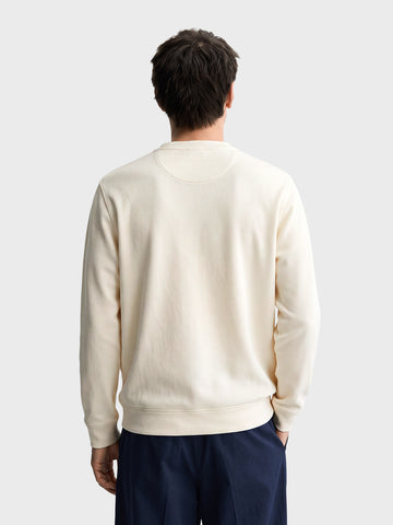 Men's Off White Regular Fit Printed Casual Sweatshirt