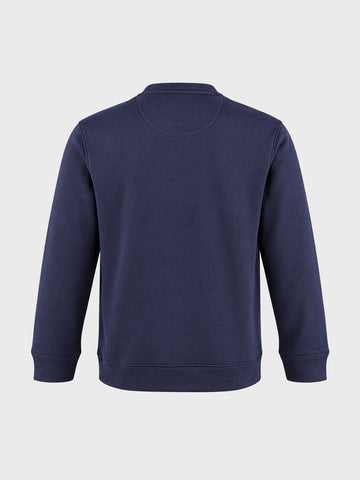 Men's Navy Blue Relaxed Fit Printed Casual Sweatshirt