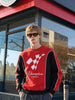 Men's Red Regular Fit Embroidered Casual Sweatshirt