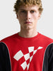 Men's Red Regular Fit Embroidered Casual Sweatshirt