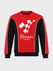 Men's Red Regular Fit Embroidered Casual Sweatshirt