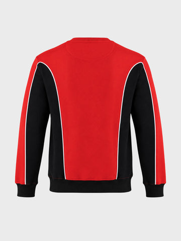 Men's Red Regular Fit Embroidered Casual Sweatshirt