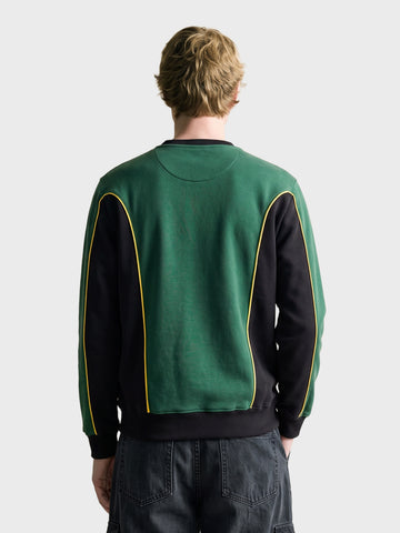 Men's Green Regular Fit Embroidered Casual Sweatshirt