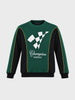 Men's Green Regular Fit Embroidered Casual Sweatshirt