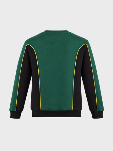 Men's Green Regular Fit Embroidered Casual Sweatshirt