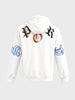 Men's White Relaxed Fit Embroidered Street Wear Sweatshirt