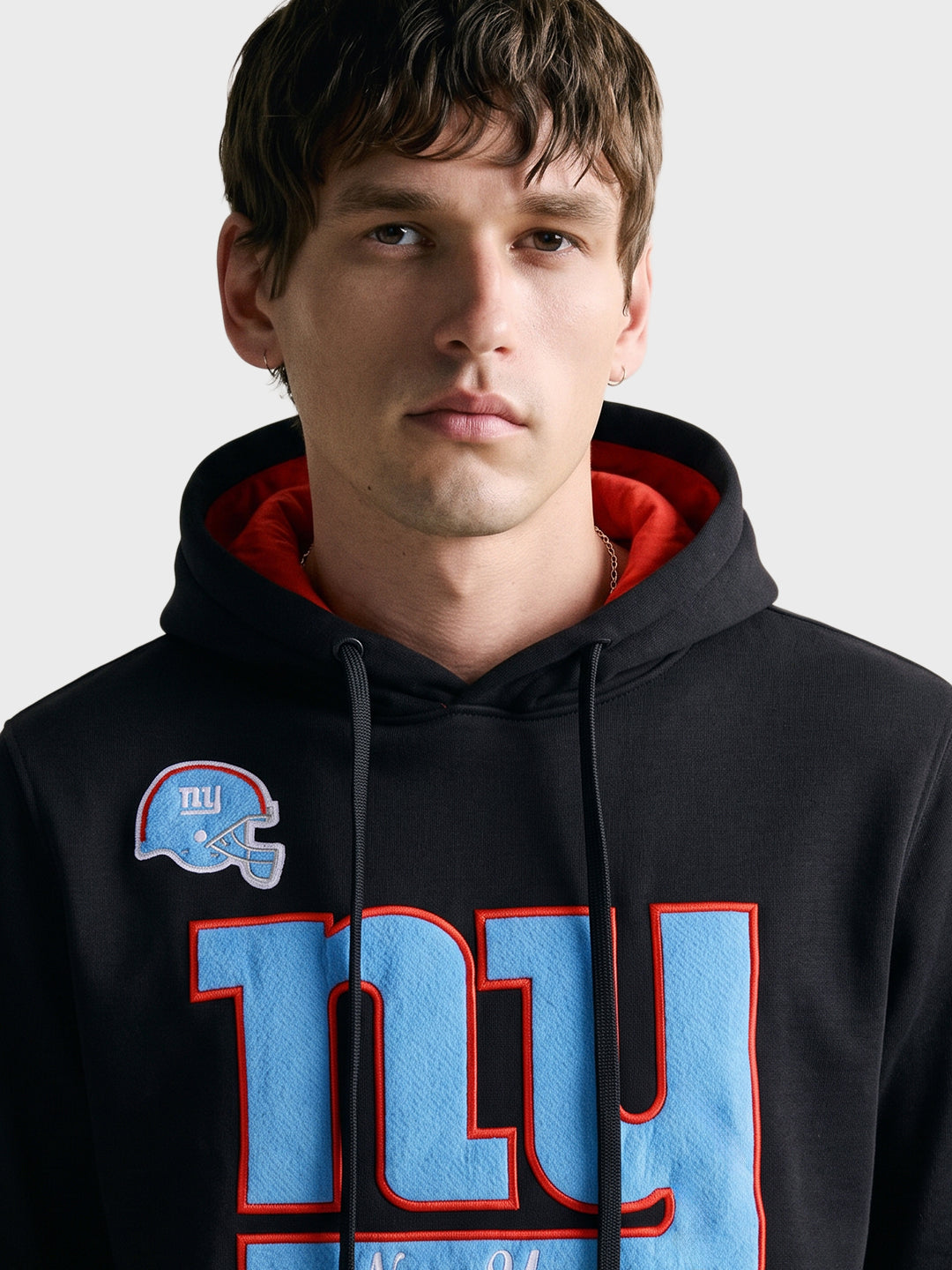 Men's Black Relaxed Fit Embroidered Casual Sweatshirt