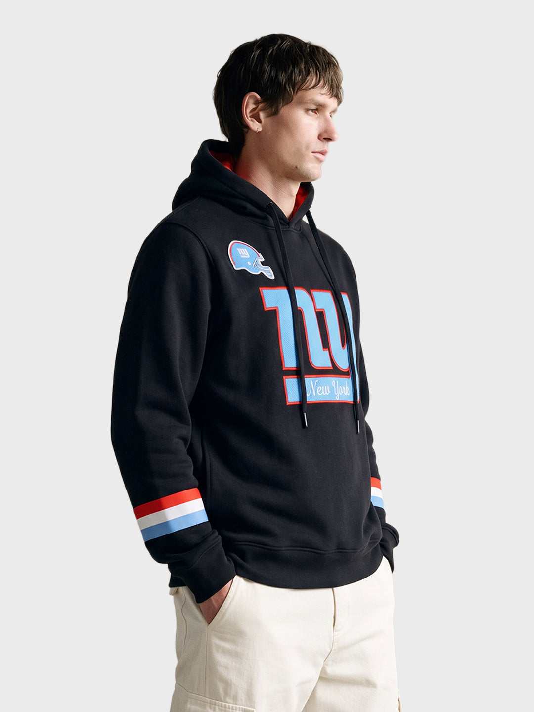 Men's Black Relaxed Fit Embroidered Casual Sweatshirt