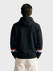 Men's Black Relaxed Fit Embroidered Casual Sweatshirt