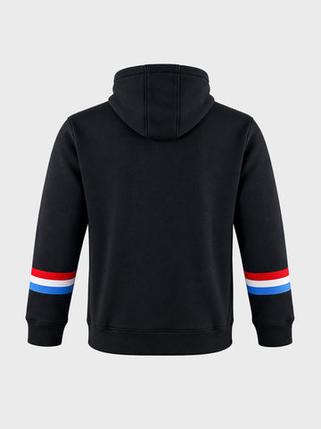 Men's Black Relaxed Fit Embroidered Casual Sweatshirt
