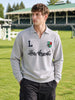 Men's Grey Relaxed Fit Embroidered Casual Sweatshirt